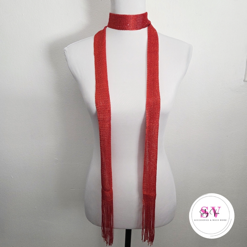 Bright Red wrap around scarf